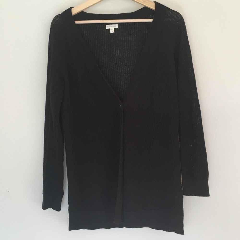 Garnet Hill Linen Cardigan Textured Organic